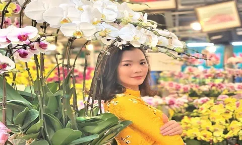 Vẻ đẹp kiêu sa của Á hậu Trang Viên bên hoa lan